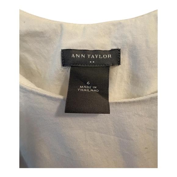 Ann Taylor, Sleeveless Tie Blouse, Size 6, Like new, White - Picture 3 of 4